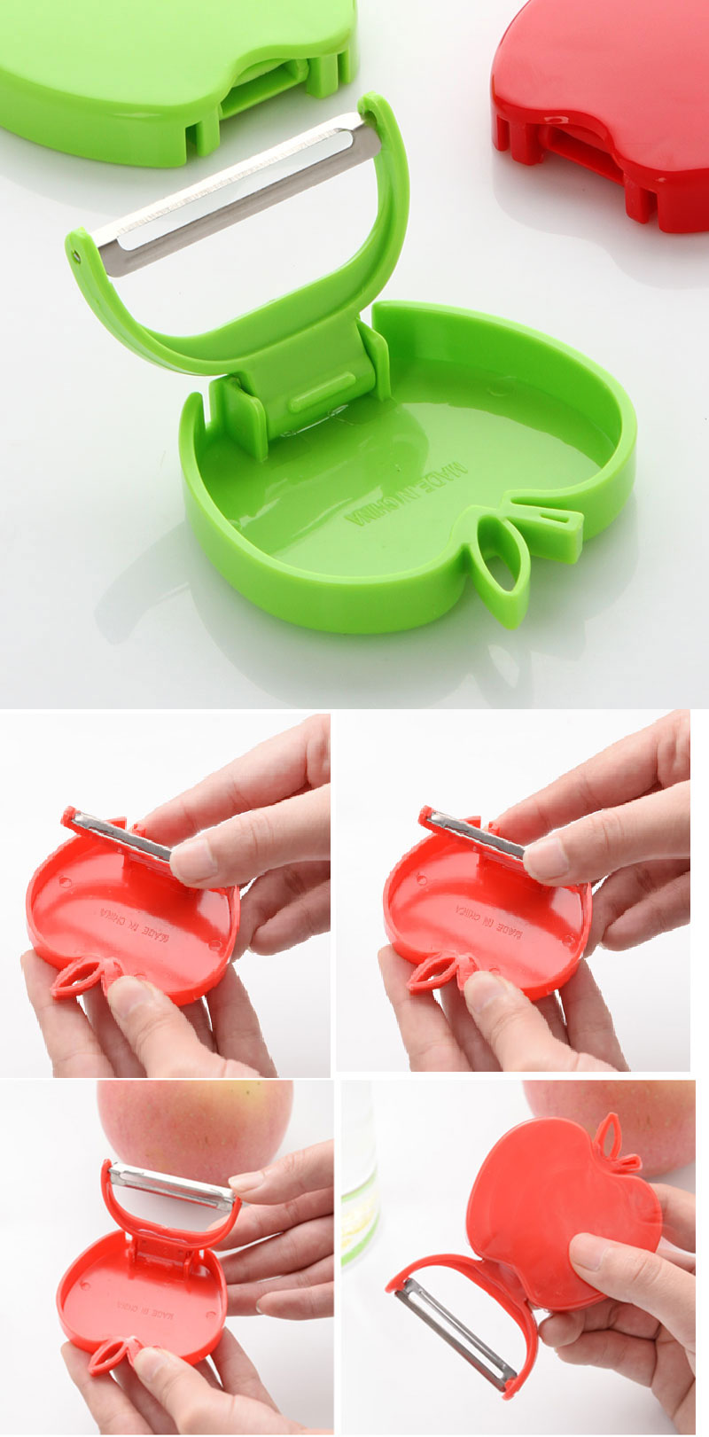 Cut Fruit Vegetable Potato Skin Plastic Stainless Steel Kitchen Knife