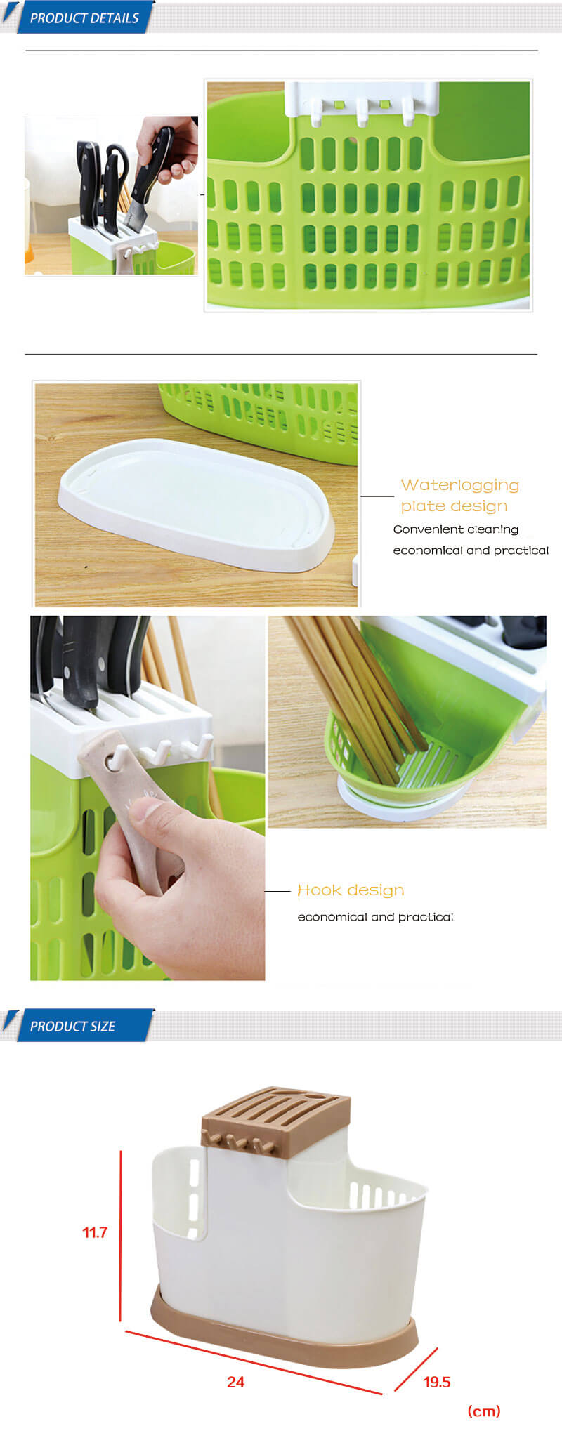 Kitchen Accessories Organizer Fork Spoon Plastic Storage Knife Holder