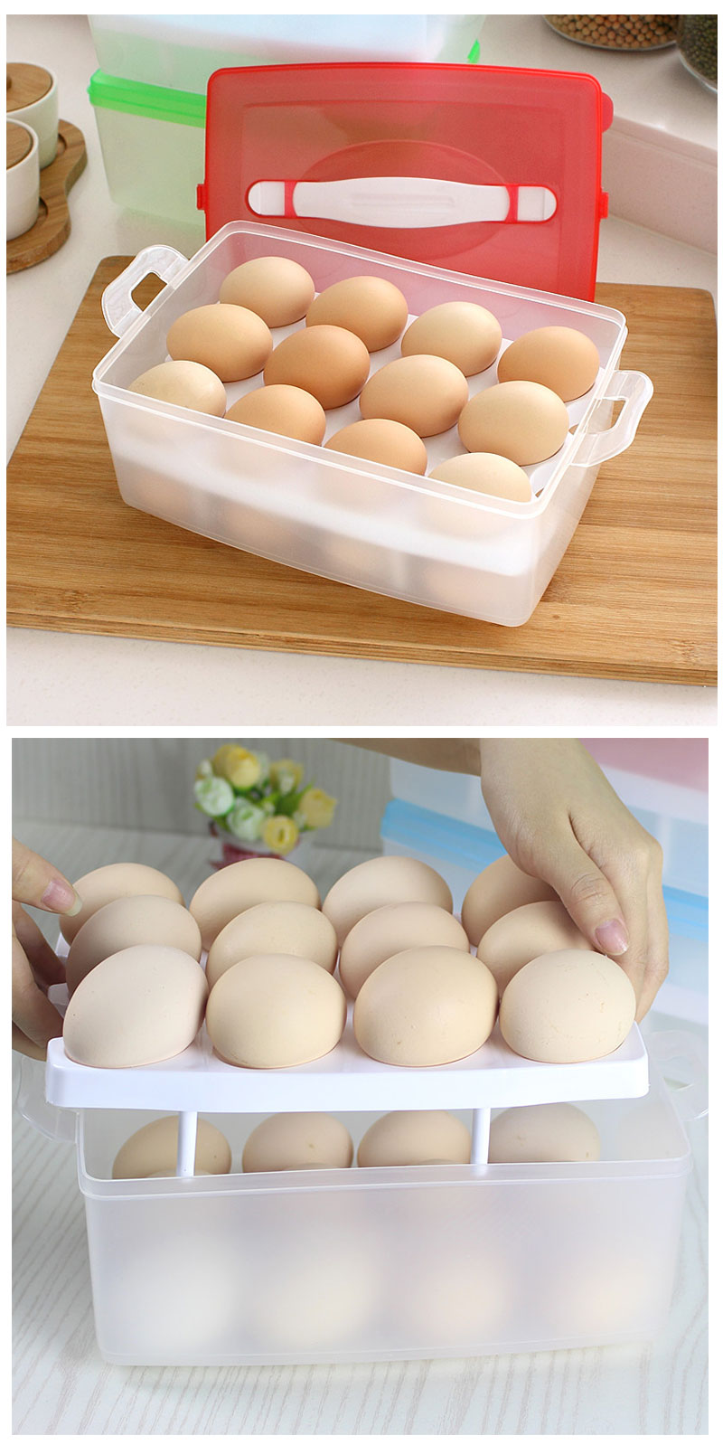 Portable Dozen Frozen Dumplings Food Egg Container Storage Box