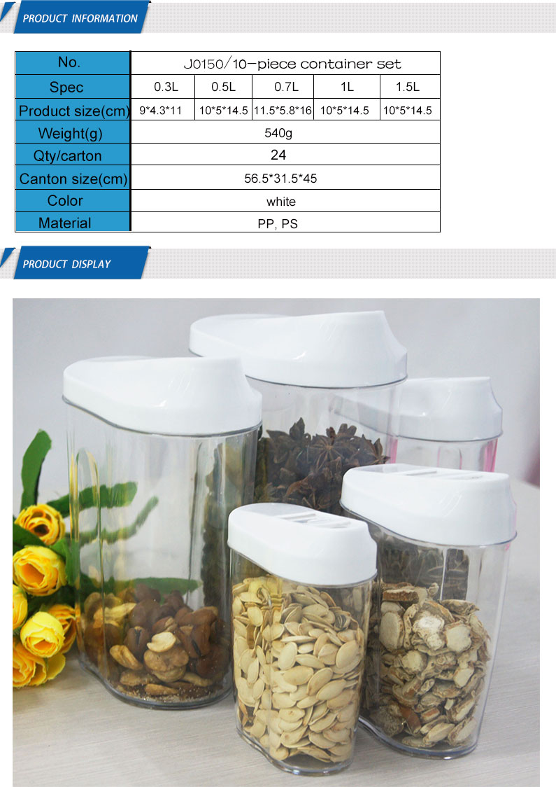 Professional Custom BPA-free Plastic Canisters For Dry Food Premium Food Storage Container
