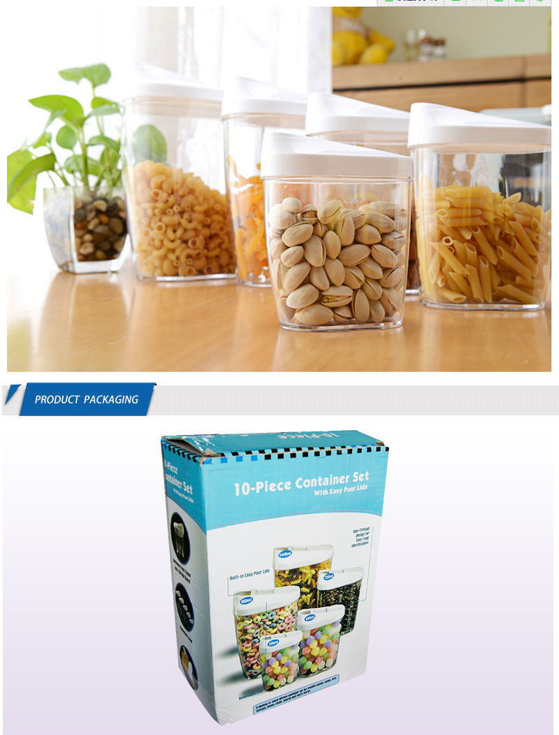 Professional Custom BPA-free Plastic Canisters For Dry Food Premium Food Storage Container