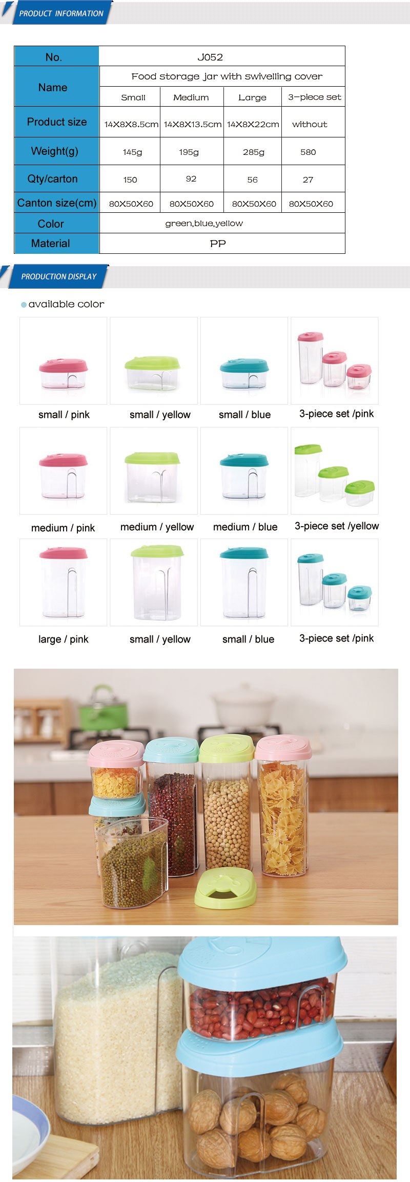 Cookie Baking Kitchen Container Set Storage Canisters Clear Food Jars
