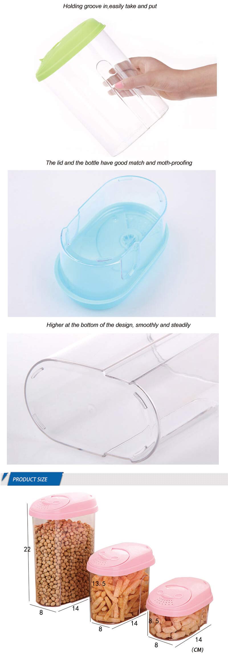 Cookie Baking Kitchen Container Set Storage Canisters Clear Food Jars