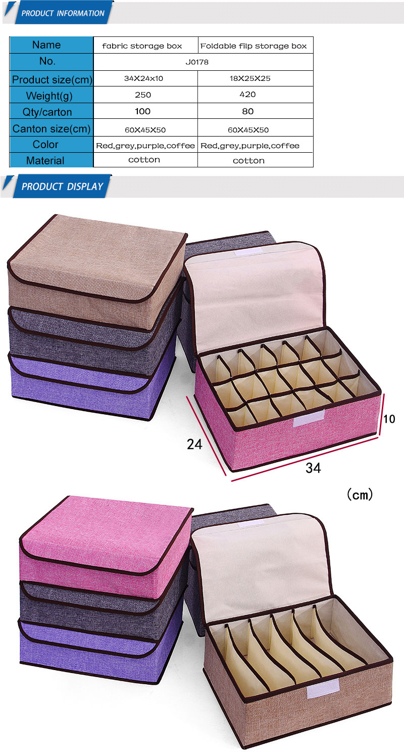 Underwear Socks Tie Tidy Finishing Foldable Fabric Storage Box