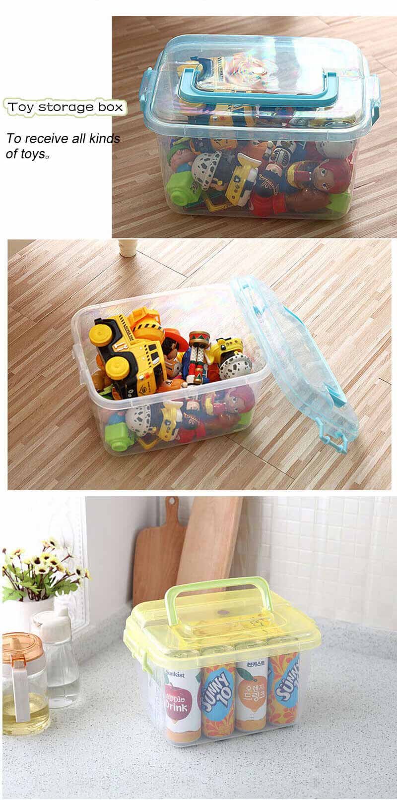 Wholesale Clear Color Transparent  Plastic Sealed Storage Box Container