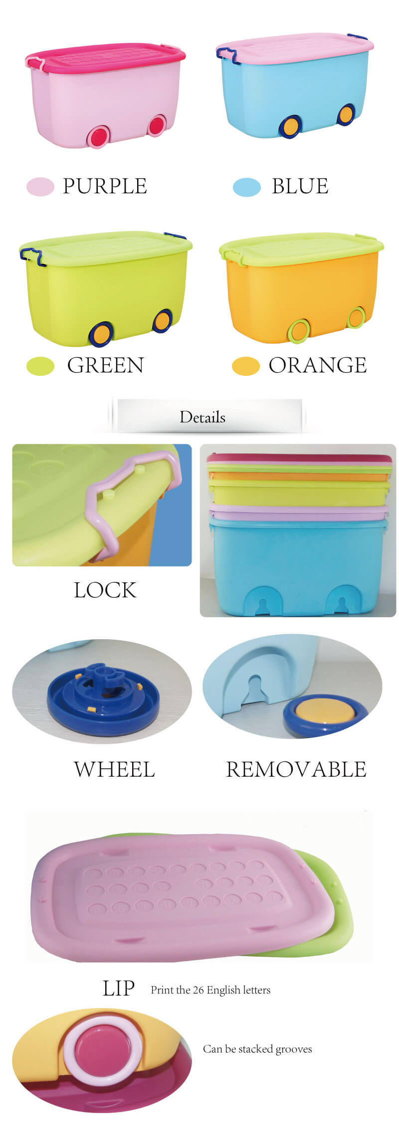 Custom Large Capacity Underwear Doll Toy Cloth  Wheels Plastic Cabinets