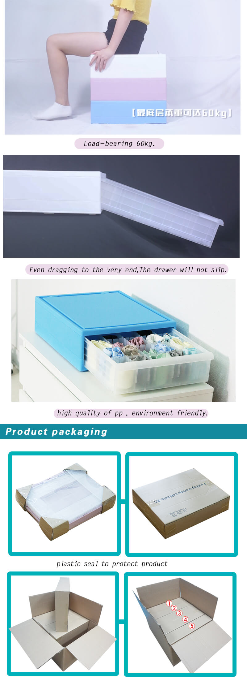 Bra Underwear Tie Socks Transparent Plastic Storage Drawer