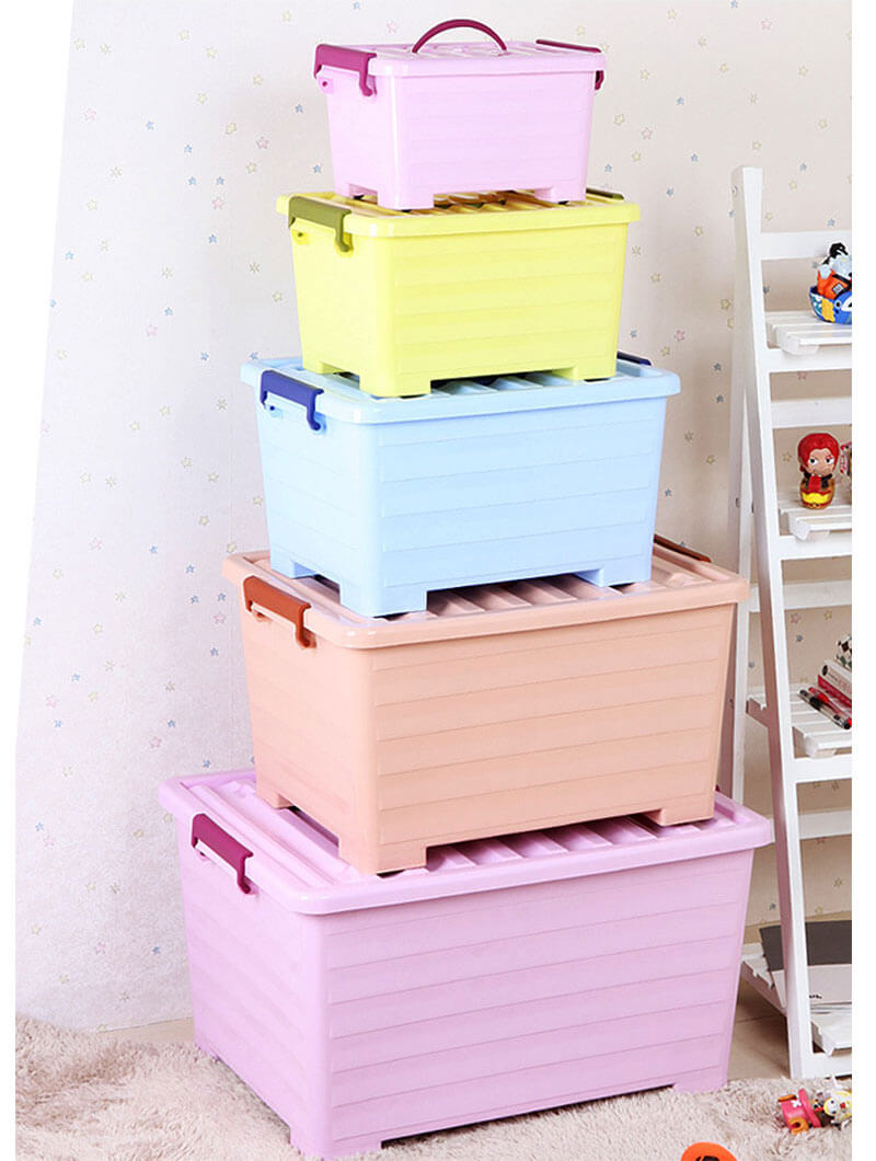 Large Cube Canvas Clothing Toys Home Bins Plastic Storage Box