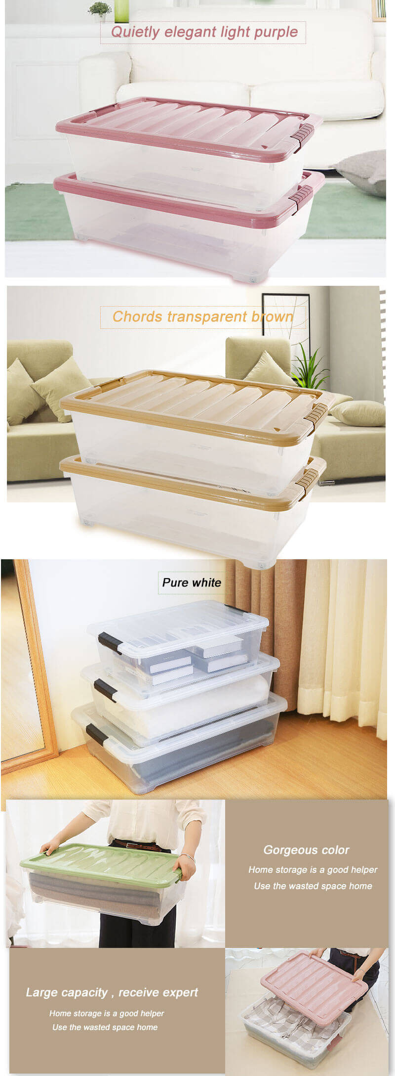 Kids Cloths Chest Waterproof Under The Bed Plastic Storage Drawer