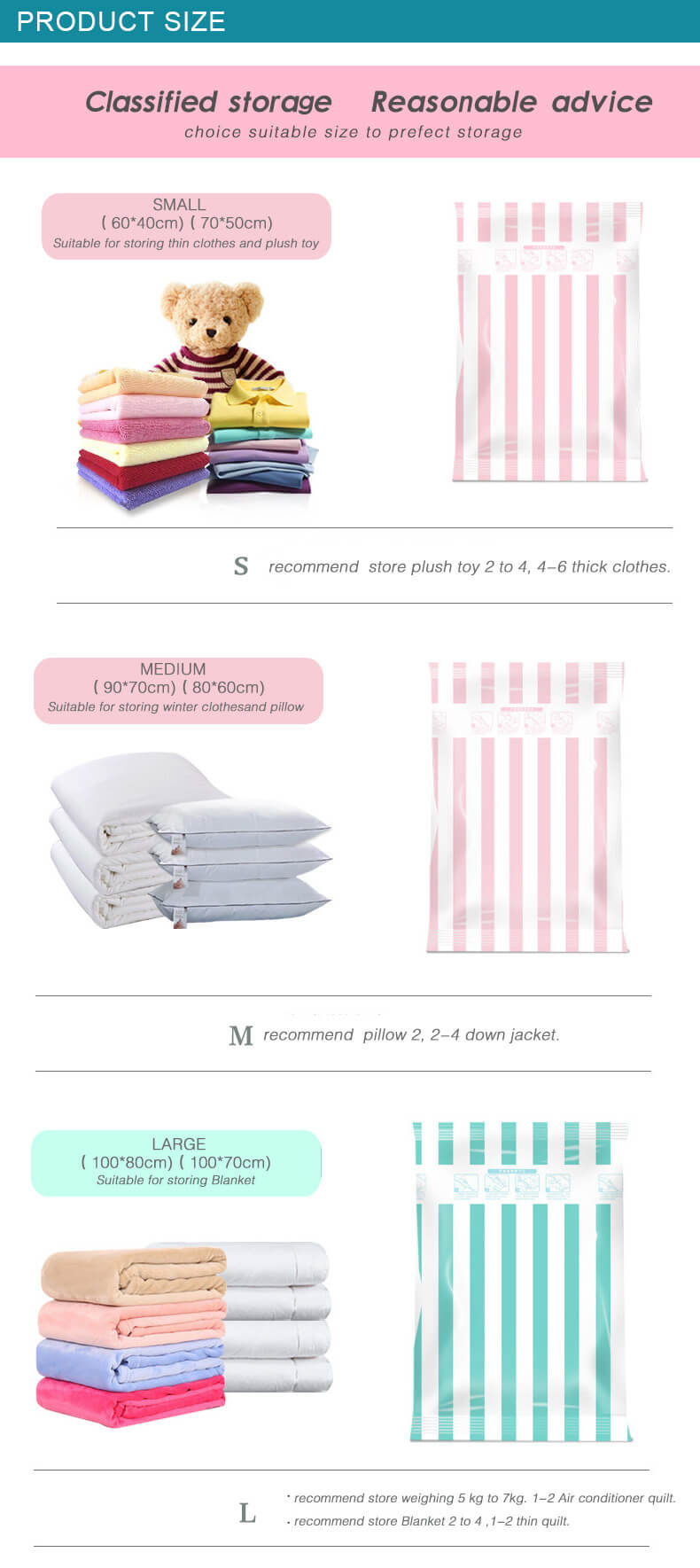Clothing Bedding Vacuum Compressed Bag Space Saver Storage Bag