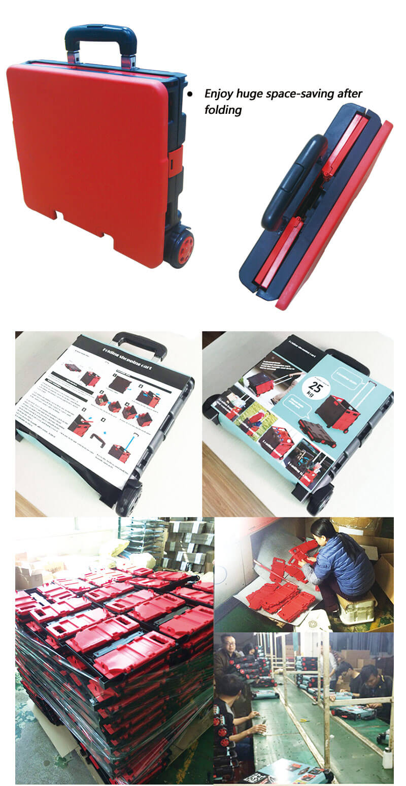Wholesale Custom Folding Plastic Shopping Cart Trolley