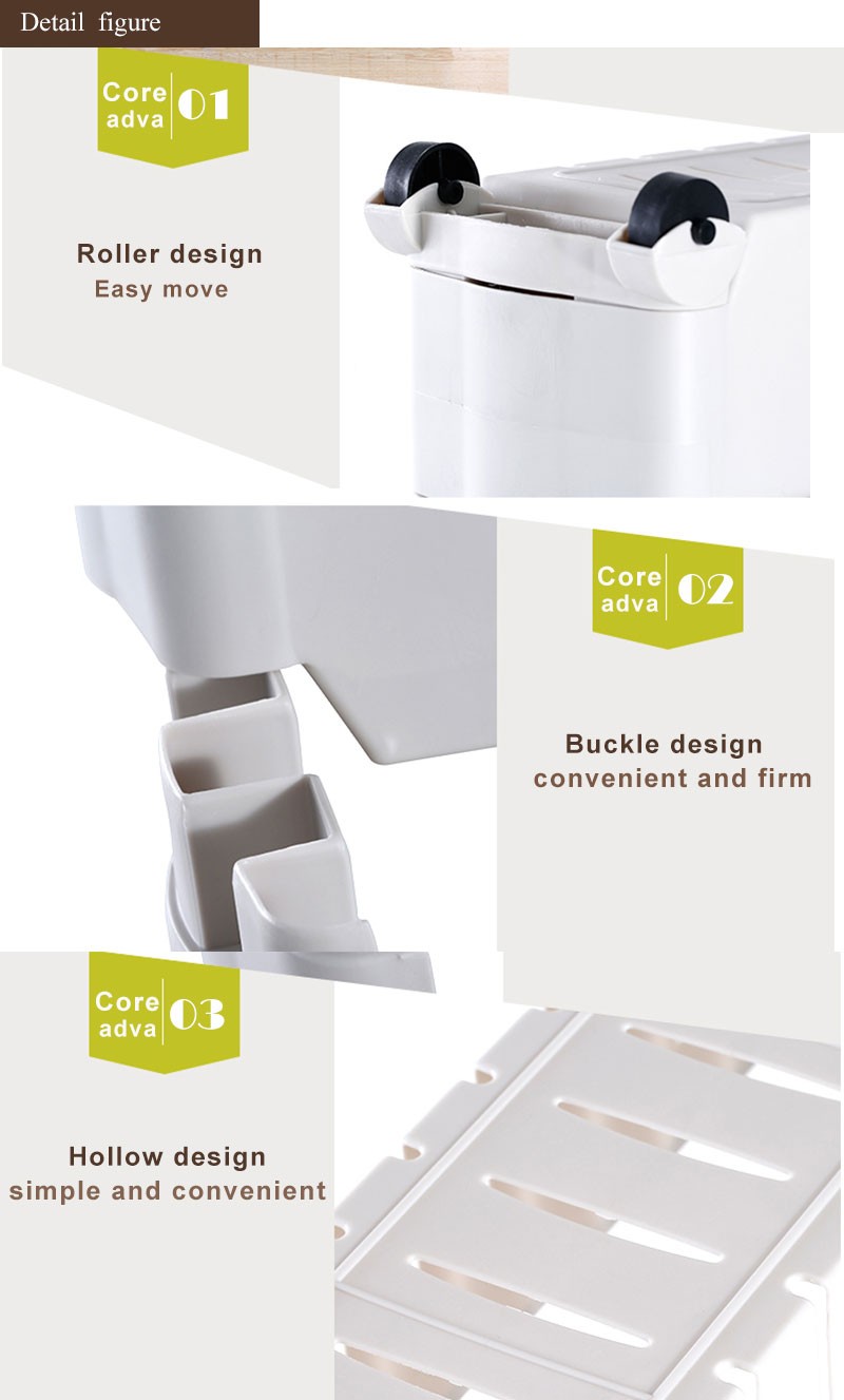 Custom Kitchen Bathroom Corner Multipurpose Rack Plastic Storage Shelf