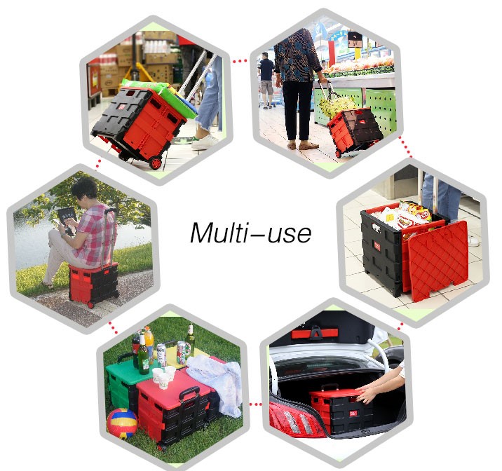Wholesale Supermarket Folding Fabric Climb Stairs Shopping Cart With Seat