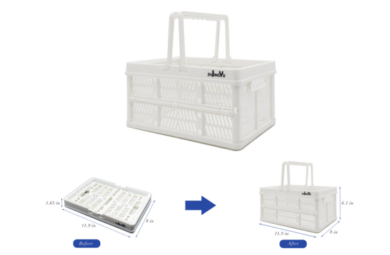 folding plastic storage basket