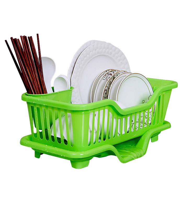 Multi-Purpose Kitchen Dish Bowl Rack With Chopsticks Box Draining Tray Storage Basket