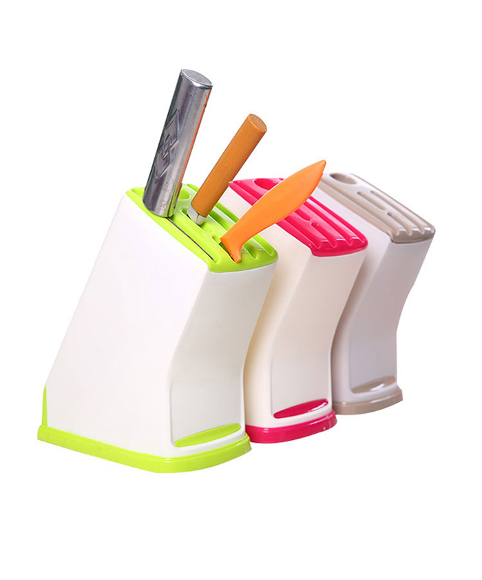Kitchen Colorful Magnetic 6pcs Block Fork Holder Knife Rack Set