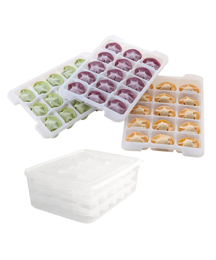 3 Layers Stacked Frozen Fresh Dumplings Crisper Plastic Storage Box