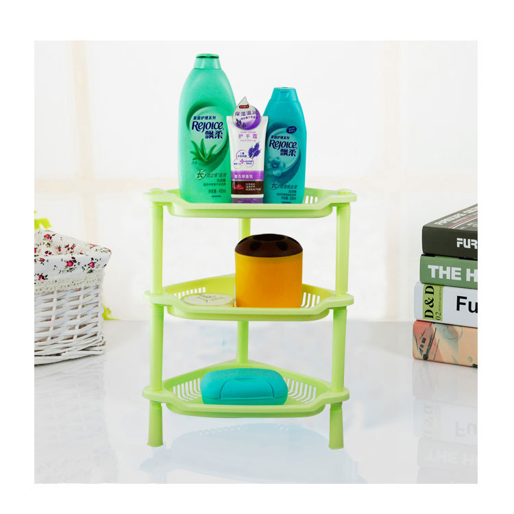 Shower Organizer Wall Corner Standing Triangle Rack Plastic Bathroom Shelf
