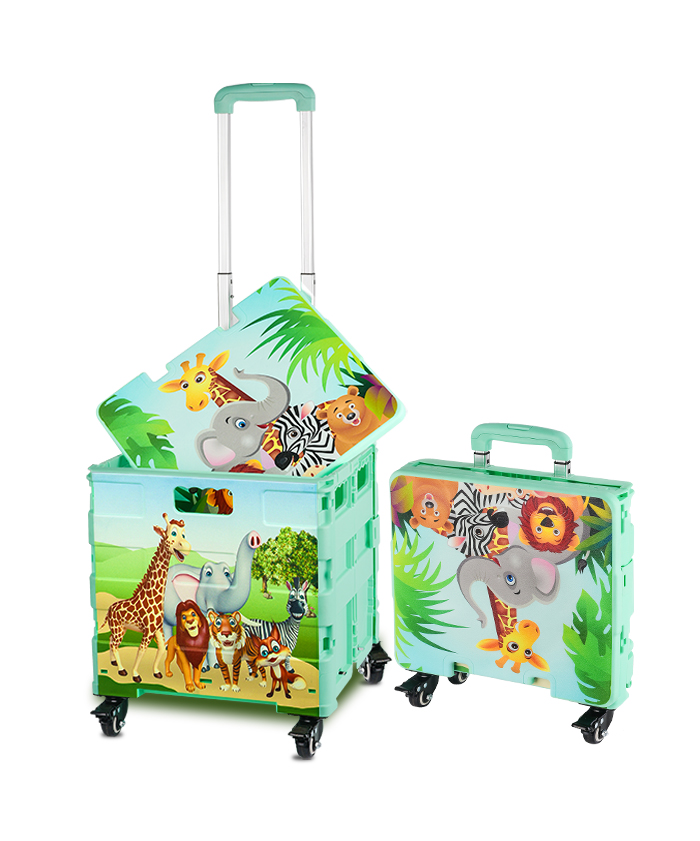 4 Wheel Shopping Cart Printed Pattern Customize Factory