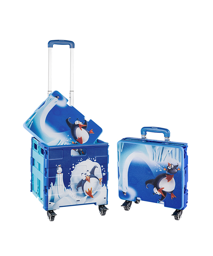 Custom Printing On Collapsible Boxs Foldable Shopping Trolleys Carts