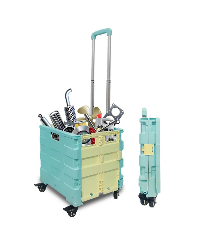  Foldable Shopping Trolley with 4 Wheels Supermarket