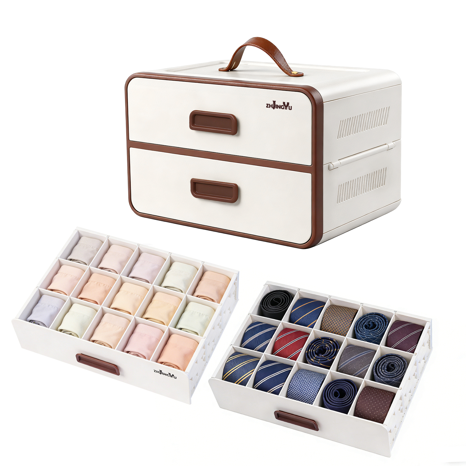 Foldable Plastic Storage Drawers, DIY Stackable Pull-Out Drawer Organizer
